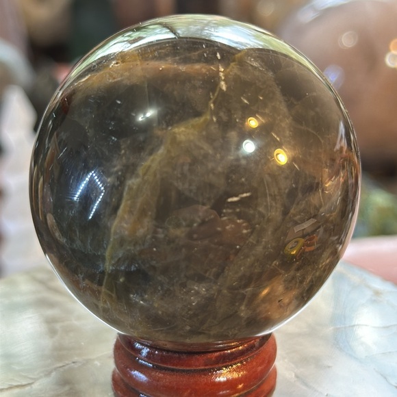 Moonstone Crystal Sphere With Silver Flash! - Picture 4 of 6